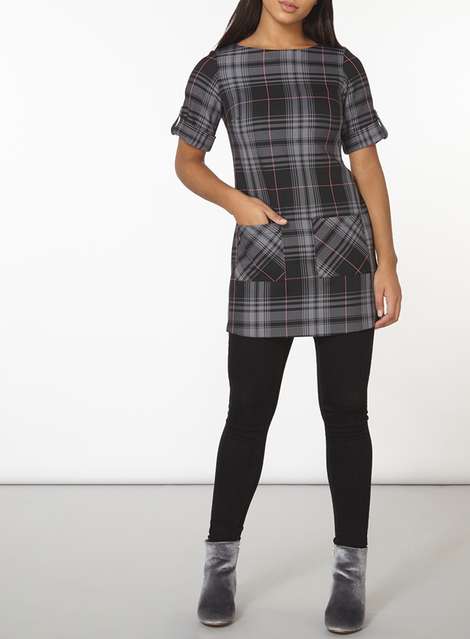 black and pink check tunic